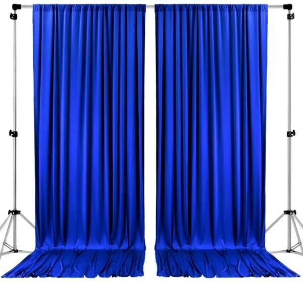 Royal Blue - IFR Polyester Backdrop Drapes Curtains Panels with Rod Pockets