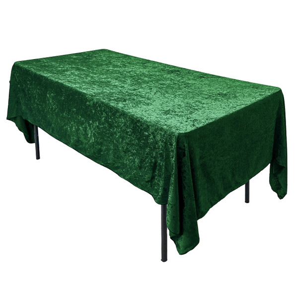 AK TRADING CO. Lush Panne Velvet Tablecloth - 60 x 102 Inch Rectangular Table Cover | Great for Buffet Table, Parties, Holiday Dinner, Wedding & Baby Shower - Hunter Green