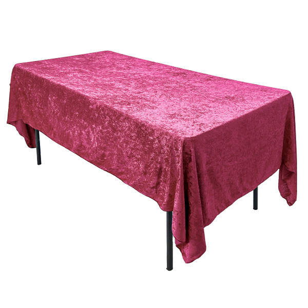 AK TRADING CO. Lush Panne Velvet Tablecloth - 60 x 102 Inch Rectangular Table Cover | Great for Buffet Table, Parties, Holiday Dinner, Wedding & Baby Shower - Fuchsia 