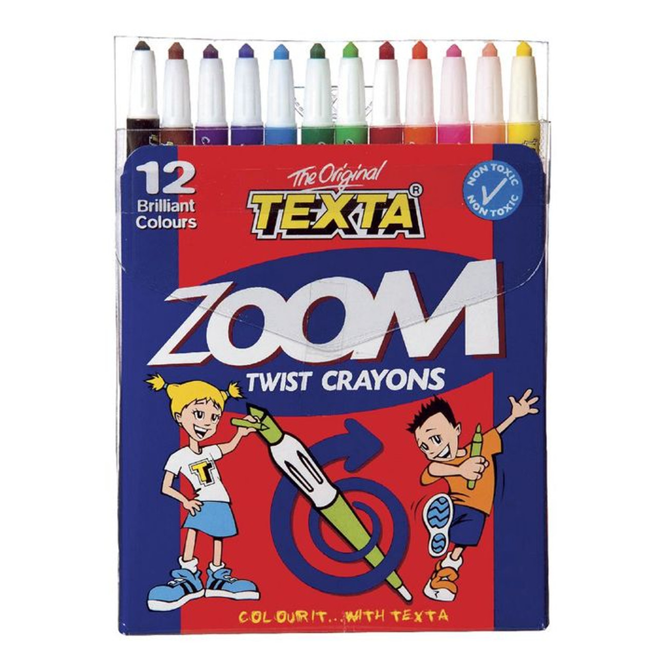 Texta Zoom Twist Crayons Hard Case Wallet 12pc