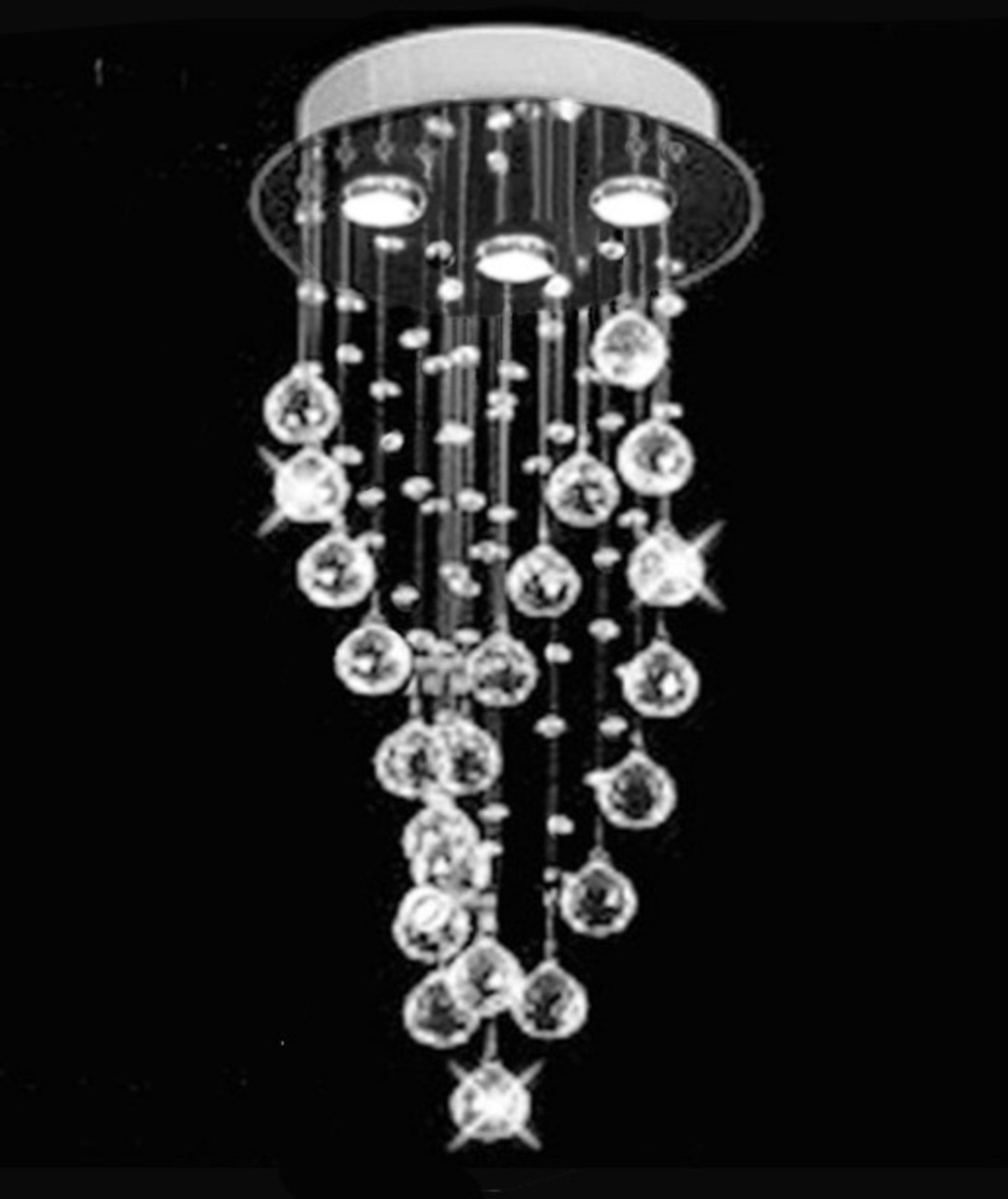 spiral raindrop chandelier