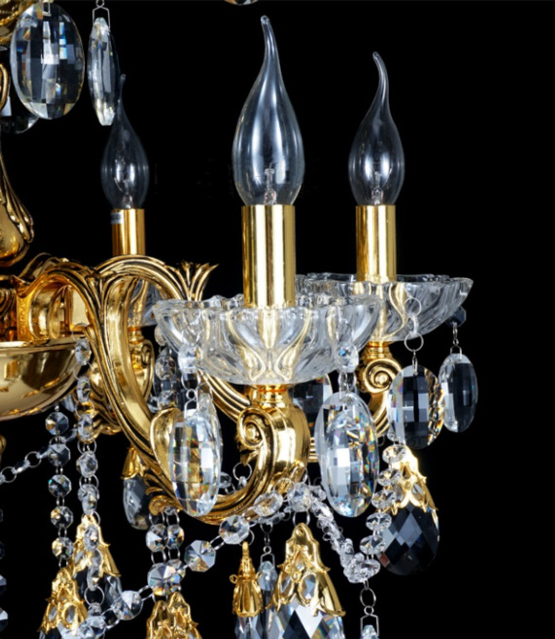 Minimal vintage brass chandelier with 8 branches