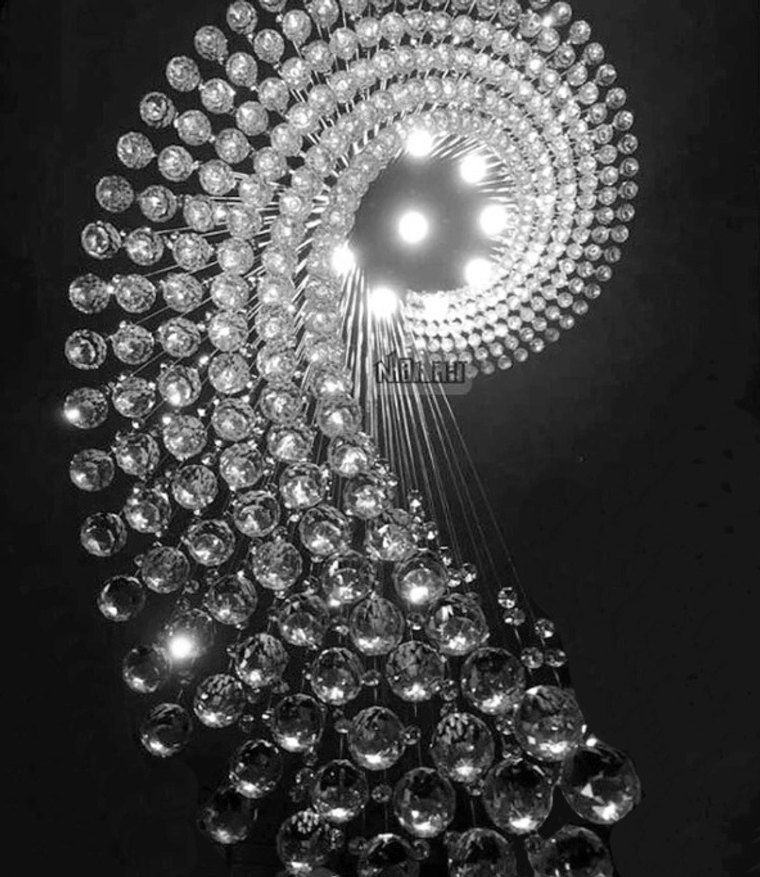 spiral raindrop chandelier