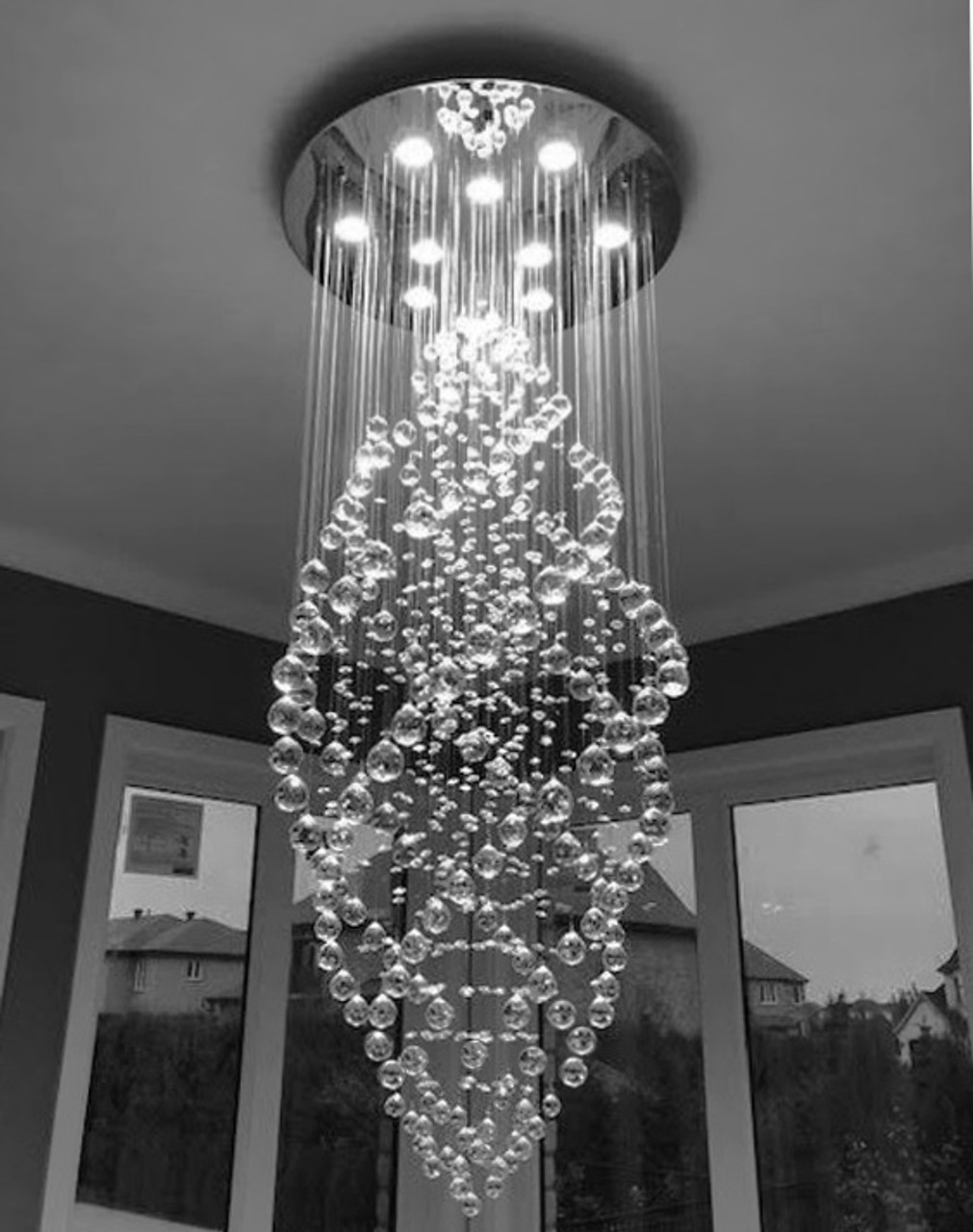 Living Lighting Ottawa Black High Gloss Stretch Ceiling Activates   10490 001 High Ceiling Flush Mount Crystal Chandelier Light Fixture  76122.1573423134 