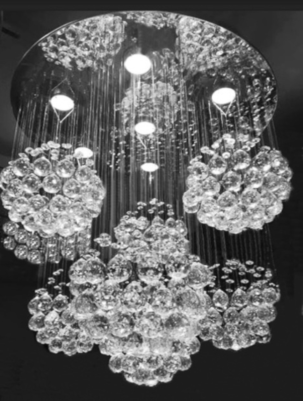 Kira Home Brielle 15 Modern Chic 4-Light Crystal Flush Mount Chandelier +  Ro