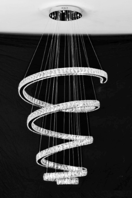 Spiral Staircase LED Modern Crystal Pendant Chandelier Light