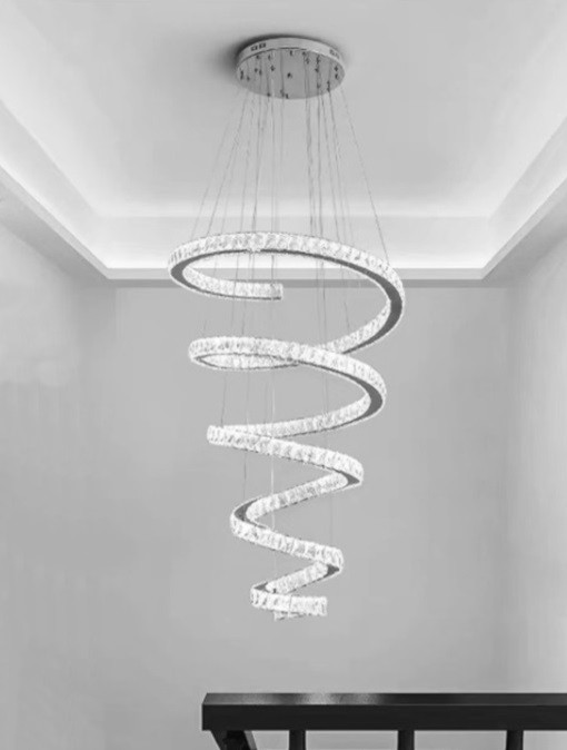 Spiral Staircase LED Modern Crystal Pendant Chandelier Light