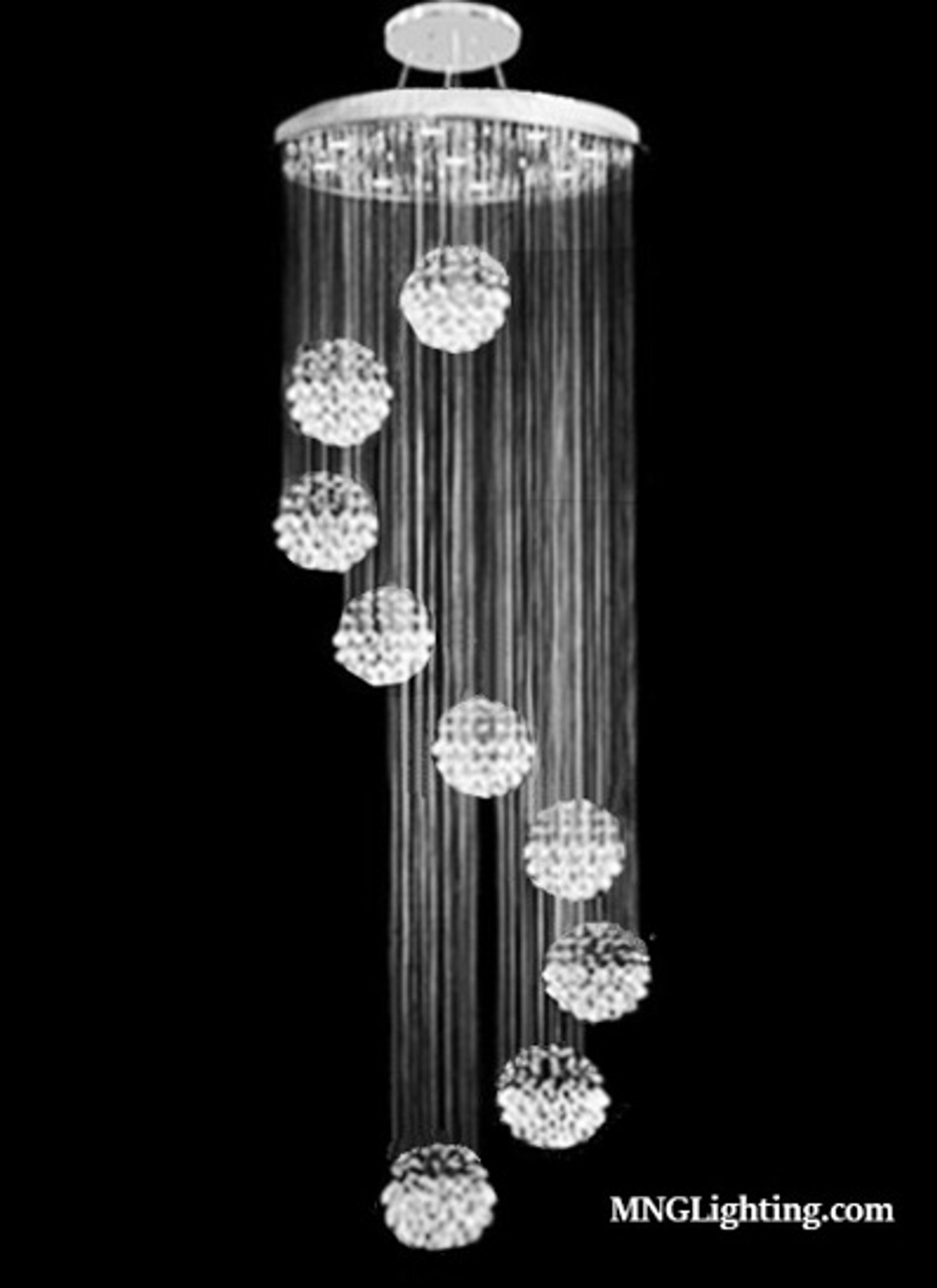 spiral raindrop chandelier