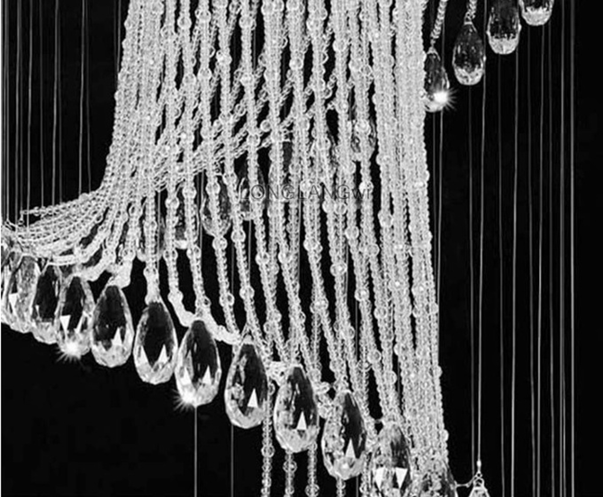 spiral raindrop chandelier