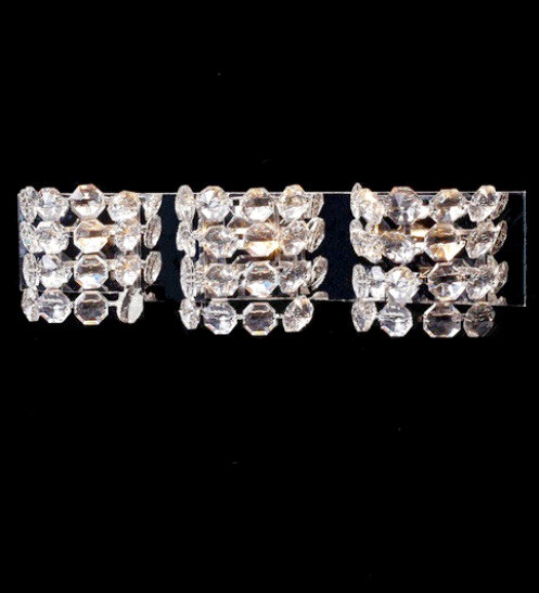 vanity modern polished chrome crystal wall sconce 2 light lighting fixture CW40945-3 for vanity, entryway hallway coridor entrance free shipping im Montreal Quebec Canada
