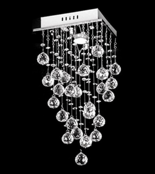 mini small raindrop flush mount 1-light polished chrome modern crystal chandelier ceiling lighting fixture MC00522 for entryway foyer free shipping across Canada Montreal Quebec