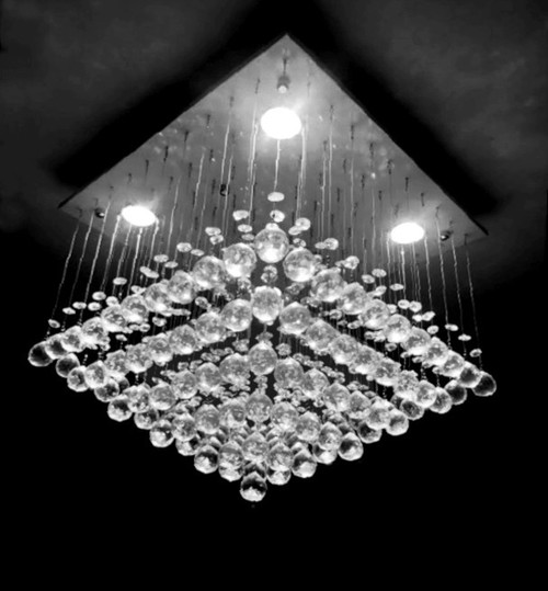 pyramid square flush mount polish chrome 6 light modern crystal chandelier ceiling light fixture MC38005 for entryway bedroom living room dining room entrance home office hallway foyer free shipping across Canada Montreal Quebec
