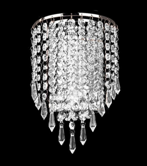 modern chrome crystal wall sconce 1-light fixture for entryway hallway living room dining room bedroom foyer, entryway foyer hallway crystal wall 1-light fixture, luminaire mural, crystal wall 1-light sconce Montreal Canada