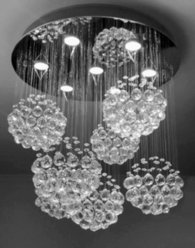 modern raindrop crystal chandelier ceiling light, modern raindrop 6 sphere crystal chandelier ceiling light fixture MC 10177 for living room dining room bedroom foyer free shipping across Canada Montreal Quebec