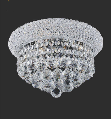 luxury flush mount round 3 light polished crome crystal chandelier ceiling light fixture MC12080 for entryway hallway bedroom foyer low ceiling free shipping across Canada Montreal Quebec  