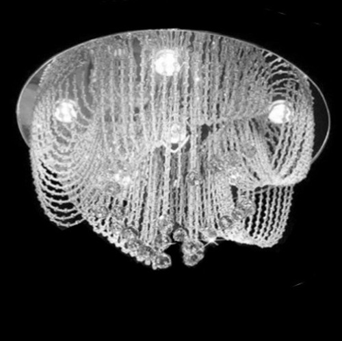 flush mount round crystal chandelier ceiling light fixture for entryway, hallway. bedroom, foyer, low ceilings