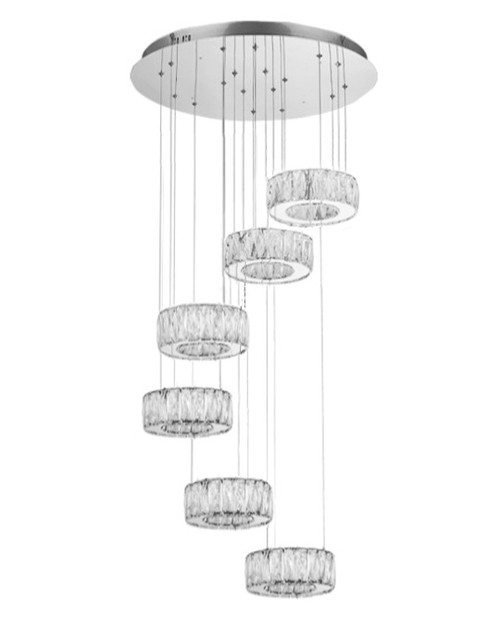 6-ring multi ring integrated led flush mount luxury modern crystal chandelier light fixture for entrance, entryway, staircase, foyer, high ceilings, six ring multi ring integrated led flush mount modern crystal chandelier staircase entryway foyer light fixture, 6-ring chandelier light, modern multi ring integrated led crystal chandelier light fixture, crystal chandelier, chandelier for high ceilings entrance, modern chandelier for high ceiling living room