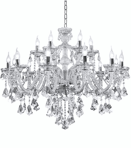 18 light traditional classic candle luxury Two Tier crystal chandelier light fixture CC31480-18 for entryway foyer staircase high ceiling stairway sloped vaulted ceiling free delivery in Montreal