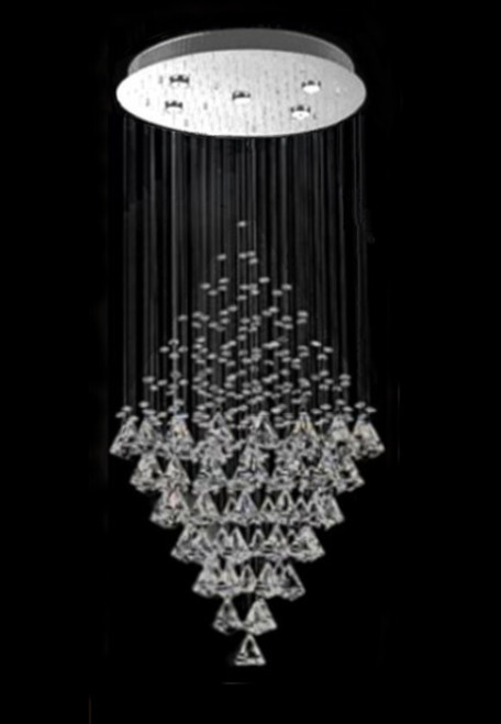 crystal rain drop flush mount modern crystal chandelier light fixture for entryway, staircase, stairway, foyer