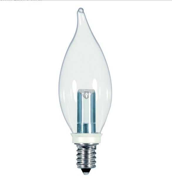 1 WATT FLAME TIP DECORATIVE LED LAMP 27K (EQUAL TO 15W) - SATCO #S9153