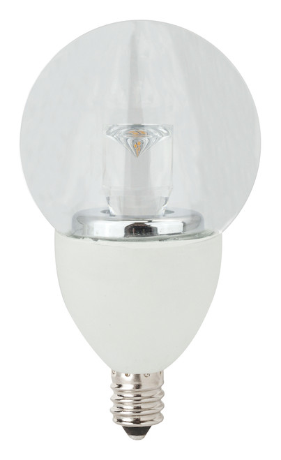 5 Watt LED 2" Globe Clear - Candelabra Base  (40w Equal)