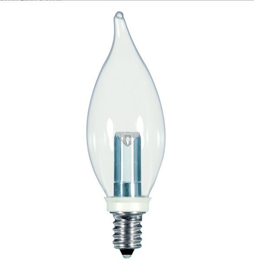 1 WATT FLAME TIP DECORATIVE LED LAMP 27K (EQUAL TO 15W) - SATCO #S9153