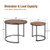 Set of 2 Modern Round Stacking Nesting Coffee Tables for Living Room-Rustic Brown - Color: Rustic B D681-JV10236CF