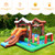 Kids Inflatable Bounce House Jumping Castle Slide Climber Bouncer with 550W Blower - Color: Multico D681-OP70396+ES10150US