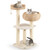 41 Inch Rattan Cat Tree with Napping Perch-White - Color: White D681-PS7475WH