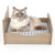 Elevated Pet Bed Frame with Rails and Cute Headboards-Walnut B593-PS7851