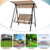 2-Seat Outdoor Canopy Swing with Comfortable Fabric Seat and Heavy-duty Metal Frame-Beige - Color:  D681-NP10403BE