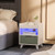 Modern Nightstand with LED Lights Sliding Drawer and Open Compartment-White B593-JV10648