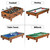 4-in-1 Combo Game Table Set Foosball Table with Billiards and Hockey - Color: Brown D681-TY580385