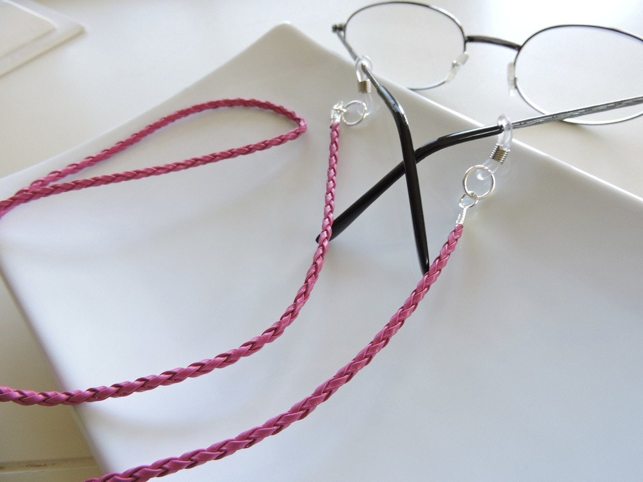 Braided Leather Eyeglass Chain - Chain Reading Glasses Holders - Sunglasses  Holder - Leather Eyeglass Holder