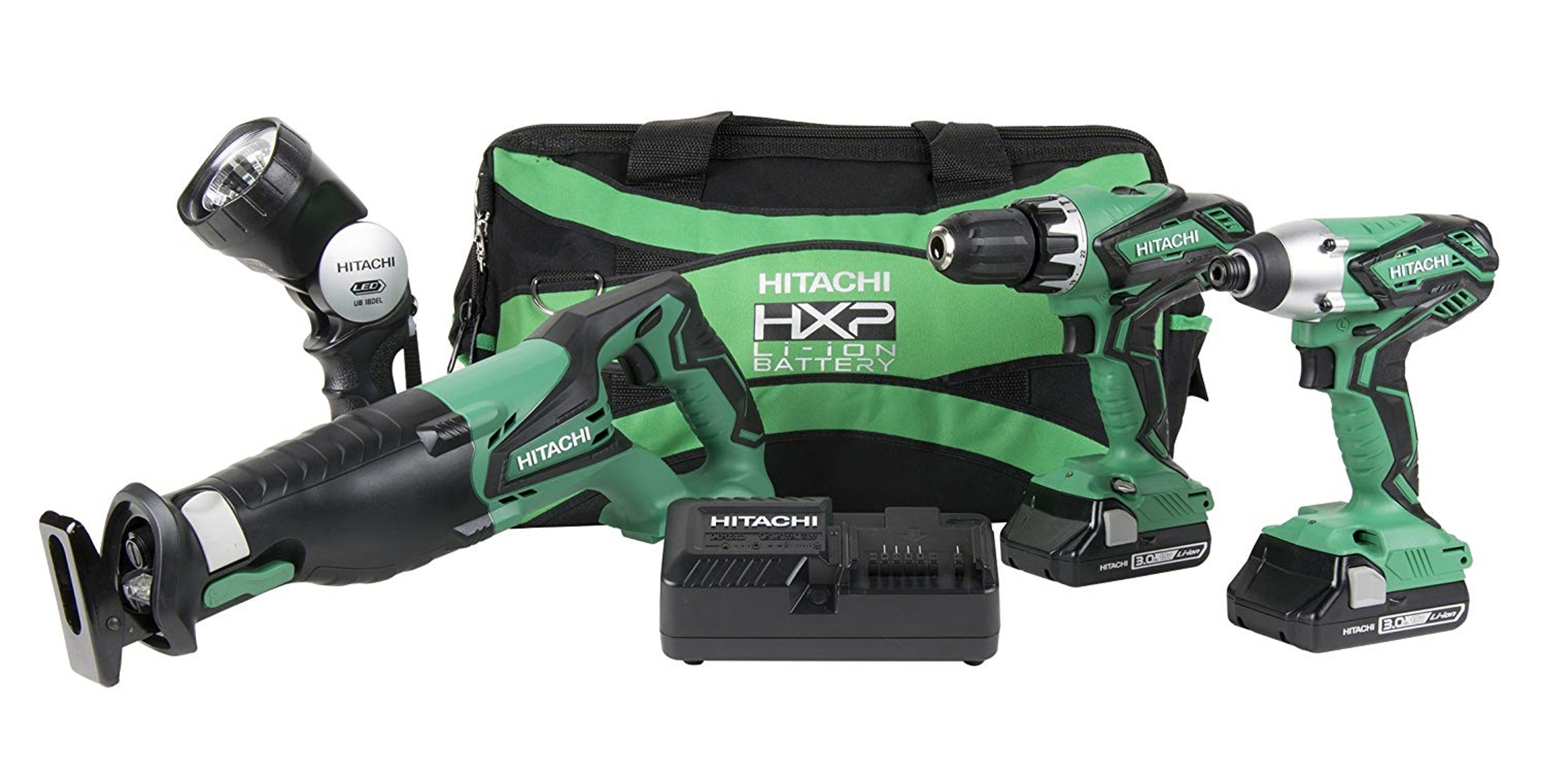 HITACHI KC18DG4LS 18V 18-Volt Cordless Tool 4 Piece Combo Kit