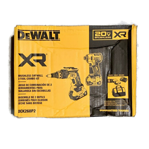 DEWALT DCK268P2 (New-Other) 20V MAX XR Brushless Drywall Screwgun & Impact Driver Combo Kit