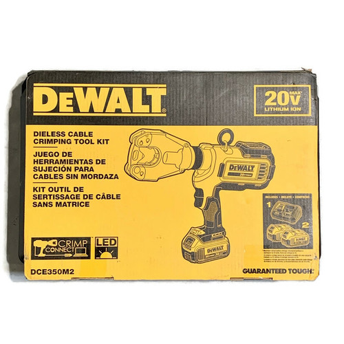 DEWALT DCE350M2 (New-Other) 20V 20-Volt Lithium-Ion Cordless Dieless Cable Crimping Tool Kit