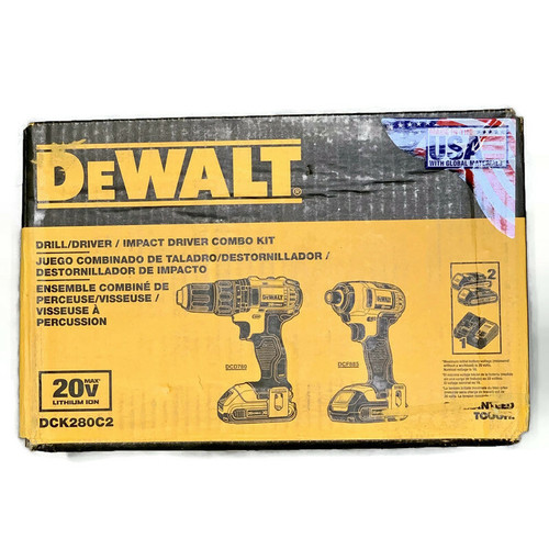 DEWALT DCK280C2 (New-Other) 20V MAX Li-Ion 2-Tool Cordless Impact Driver & Drill Combo Kit
