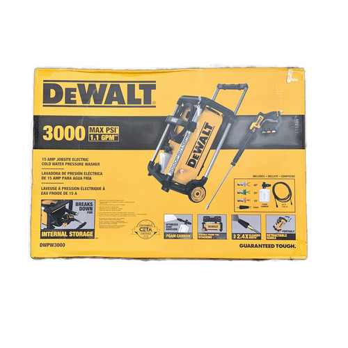 DEWALT DWPW3000 (New-Other) 3000-MAX PSI 1.1-GPM Brushless Electric Jobsite Pressure Washer