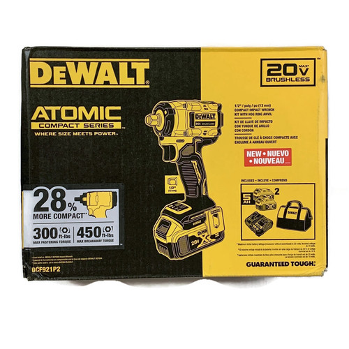 DEWALT DCF921P2 (New-Other) ATOMIC 20V MAX 1/2-in Cordless Hog Ring Anvil Impact Wrench Kit
