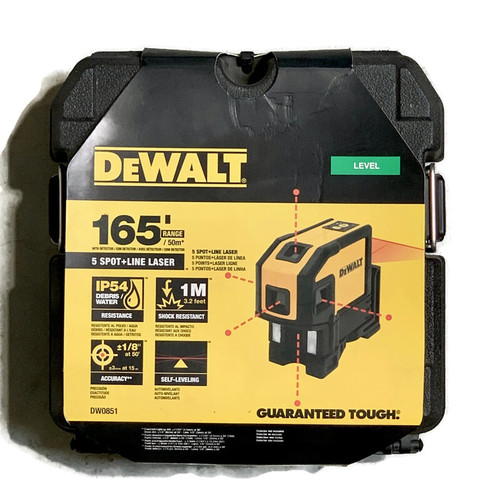 DEWALT DW0851 (New-Other) 165-ft Red Self-Leveling Spot Beams & Horizontal Line Laser Level