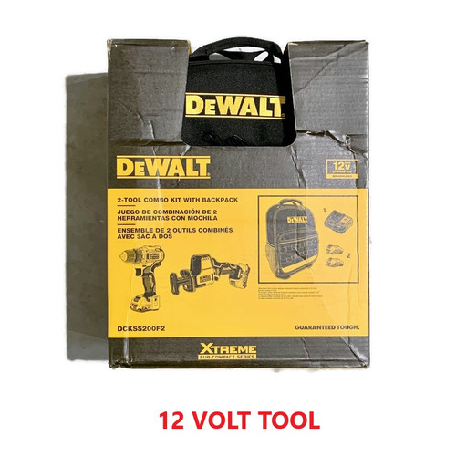 DEWALT DCKSS200F2 (New-Other) XTREME 12V MAX 12-Volt Cordless 2-Tool Combo Kit w/ Backpack