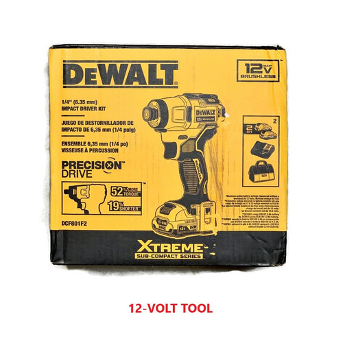 DEWALT DCF801F2 (New-Other) Xtreme 12V Max Brushless 1/4-in Cordless Impact Driver Kit