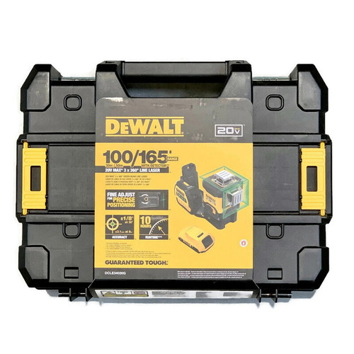 DEWALT DCLE34030G (New-Other) 20V/12V 3x360 Cordless Li-ion Cross Line Green Laser Kit