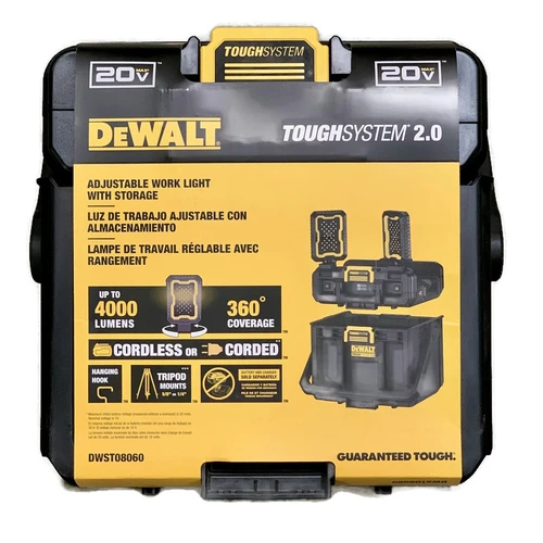 DEWALT DWST08060 (New-Other) TOUGHSYSTEM 2.0 Adjustable Work Light with Storage TOOL ONLY