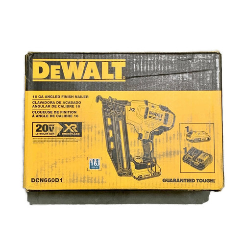 DEWALT DCN660D1 (New-Other) 20V MAX XR Cordless Li-Ion 16-Gauge Angled Finish Nailer Kit