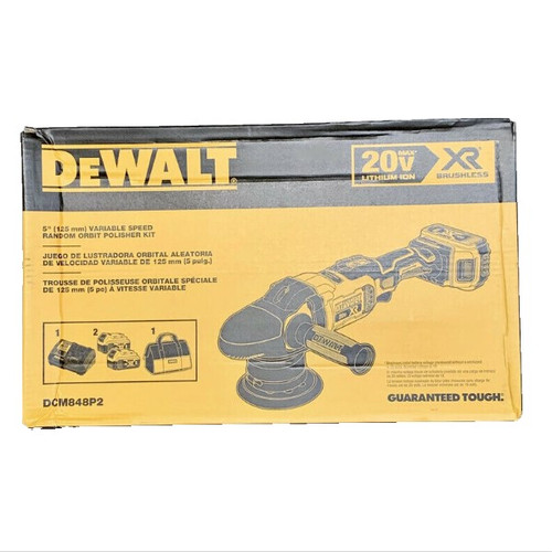 DEWALT DCM848P2 (New-Other) 20V MAX XR 5-inch Cordless Brushless Random Orbit Polisher Kit