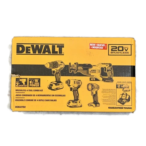 DEWALT DCK427D2 (New-Other) 20V MAX Brushless Lithium-Ion Cordless 4-Tool Combo Kit