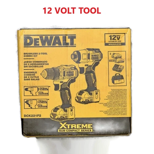 DEWALT DCK221F2 (New-Other) XTREME 12V MAX Brushless Cordless Drill & Impact Driver Kit