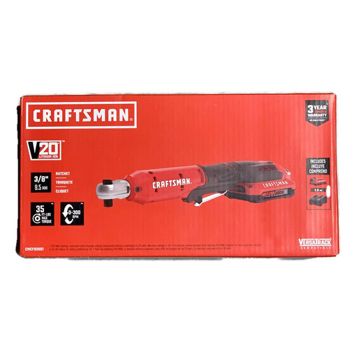 CRAFTSMAN CMCF930D1 (New-Other) V20 20V Li-ion Cordless 3/8-inch Drive Ratchet Kit
